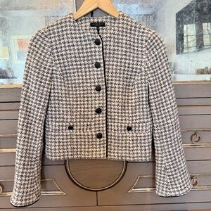 RAG & BONE Carmen Check Tweed Jacket Black/White - Size 00